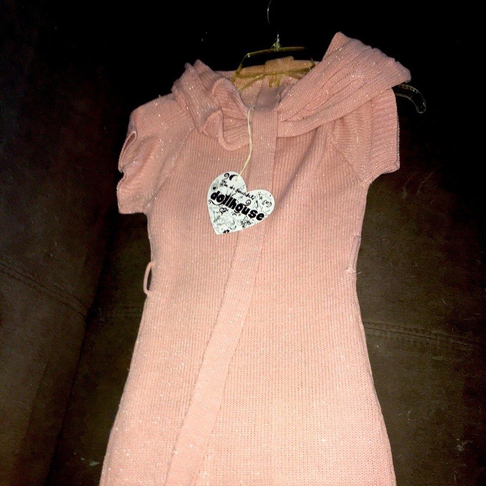 Pink short sleeve sweater dress brand new